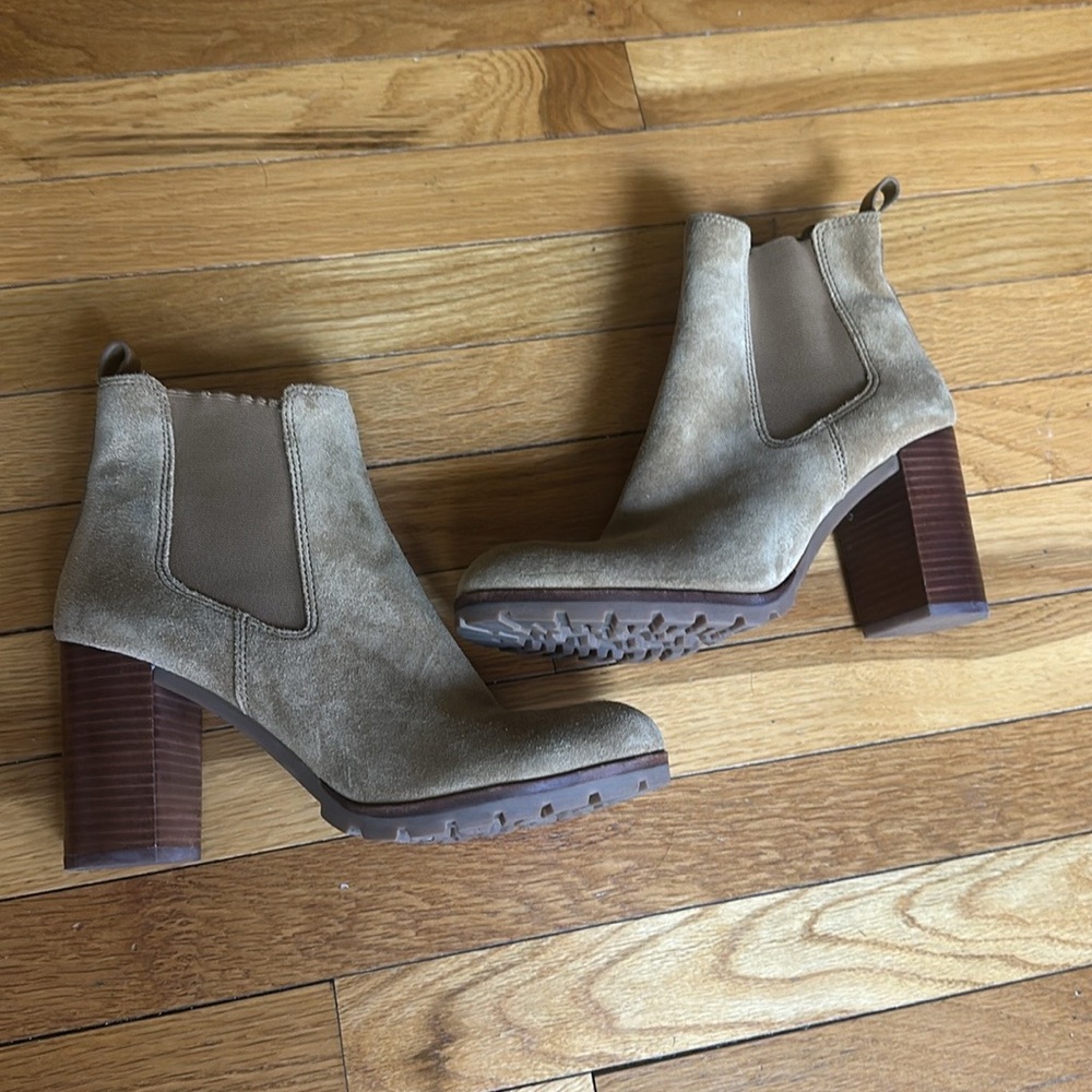 Tory Burch Stafford Women's Tan Suede Ankle Boots size 10 - Picture 2 of 8